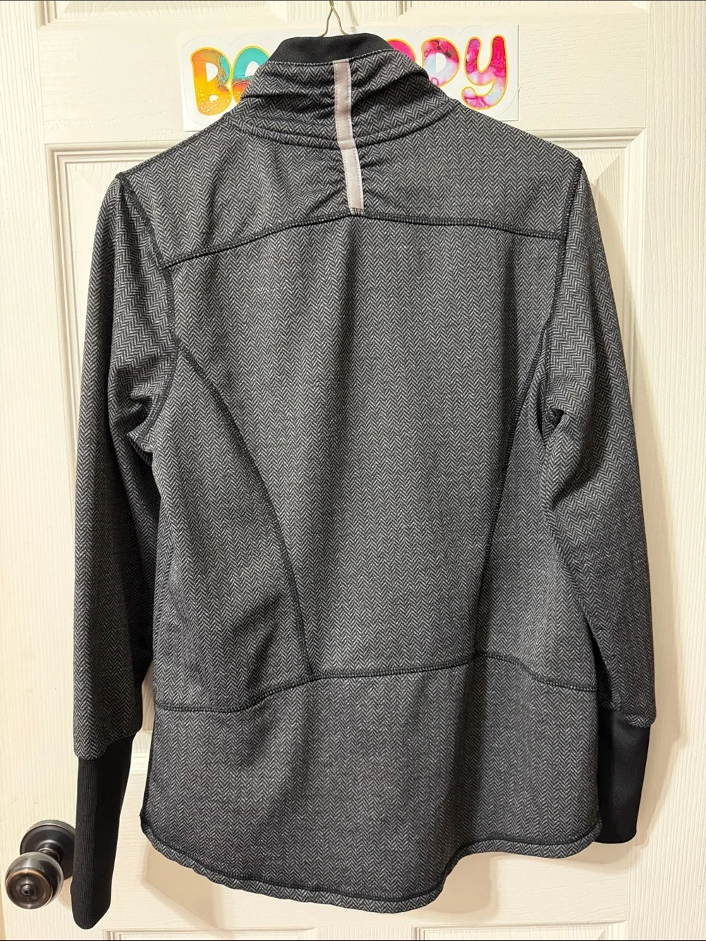 Athletic Works Black and Gray Zip-Up Half Collar Sweater